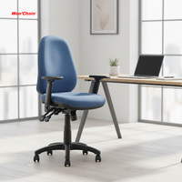 Silla de Escritorio Giratoria de Tela con Mecanismo de Altura Ajustable, Sillas Ergonómicas de Oficina con Reposabrazos Acolchados de PU