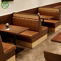 Meubles de restaurant en cuir sur mesure, banquettes en rotin de luxe, ensembles de tables et de chaises pour hôtel et restaurant