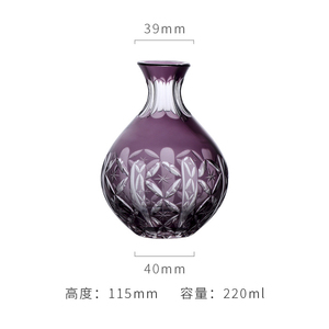 Ensemble de tasses à saké et pot à saké <span class=keywords><strong>japonais</strong></span> Edo Kiriko sculpté, luxe léger, grande tasse à saké sculptée à ventre bombé, Toyo Sasaki - Product Image 4