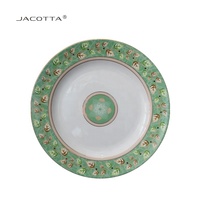 Set d'assiettes de table avec bord doré Assiettes à soupe Assiettes décoratives dorées