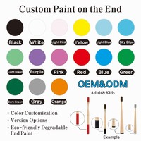 OEM cadeau supermarché peint couleur manche rond doux enfants écologique recyclable boîte kraft brosse bambou