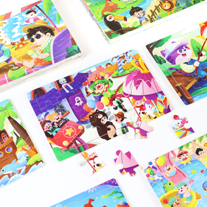 24 pezzi di cartone animato Puzzle temi classici blocco di corrispondenza gioco di apprendimento giocattoli educativi per bambini ragazzi ragazze - Product Image 4