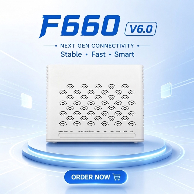 Fiber Optic GPON ONU Modem F660 V6.0 V5.0 Terminal 1GE 3FE 1POTS USB WiFi for Home Network FTTH Client Equipment