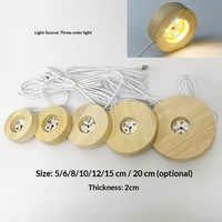 Lampe de chevet à LED en bois de hêtre massif avec base en boule de cristal, double température (blanc/chaud), support de lampe USB 5V pour bureau