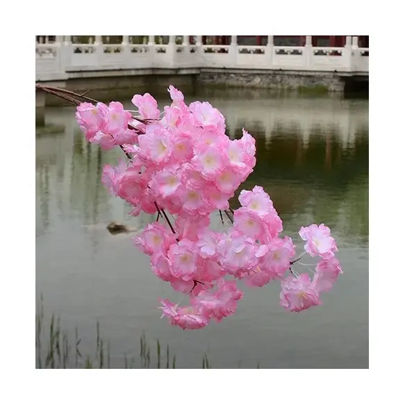Betterlove cây nhân tạo Chậu hoa giả cây nhân tạo màu xanh lá cây cây hoa nhân tạo Cây Hoa Anh Đào Hoa nhân tạo