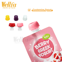 Pochettes souples personnalisées sans BPA, imprimées, 100g 180g, stérilisables, réutilisables, pour gelée, jus, purée, aliments pour bébés, yaourt, avec bec verseur
