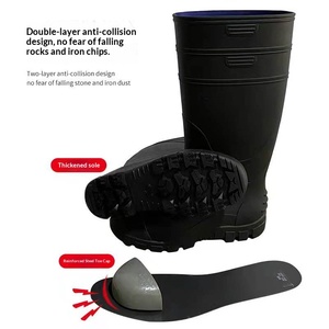 Top-level S5 <strong>Wellington</strong> Unisex Anti-static PVC Shoes Steel Toe and Midsole Mining Agricultural Waterproof Work Safety Rain <strong>Boots</strong> - Product Image 3
