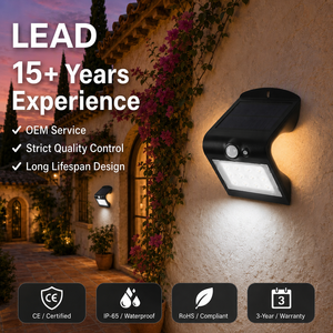 <span class=keywords><strong>Lampe</strong></span> solaire murale facile à installer, extérieure, IP65, étanche, boîtier ignifuge V0, garantie 3 ans pour villa, patio et couloir - Product Image 1