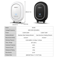 Chauffe-eau instantané électrique intelligent 3,5 kW pour salle de bain et cuisine, installation facile sous évier, sans réservoir