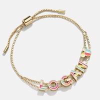 Bracelet Minimaliste Tendance à Succès : 26 Lettres Anglaises, Bracelet Émaillé, Bijou Populaire
