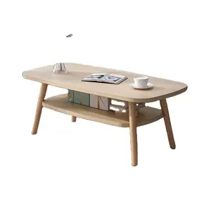 Minimalist amerikan tasarım doğal ahşap crackle yan masa oturma odası mobilya düşük sehpa