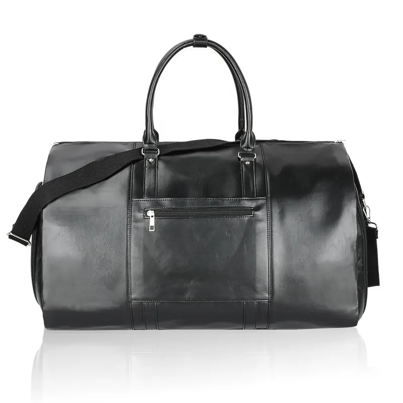 3PCS Weekender Bag Waterproof PU Leather Carry on Garment Duffle Bag Convertible Mens Suit Travel Bags