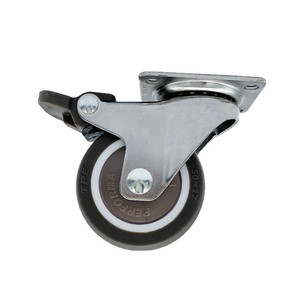 Großhandel TPR Silent <span class=keywords><strong>Caster</strong></span> Doppel bremse 1''1.5''2 "2.5" 3 "Möbel Rad wagen Flat Cardan Wheel - Product Image 6