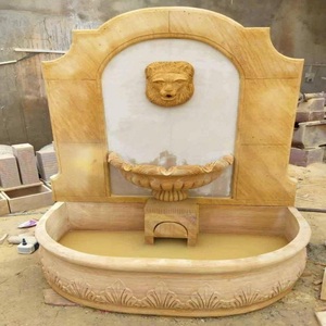 Fontaine d'eau en marbre à tête de lion de style moderne Fontaine décorative de jardin d'extérieur d'art classique avec débit d'eau à tête de lion antique - Product Image 1