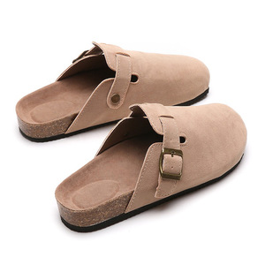 Pantuflas Baotou Bocon para Mujer, Pantuflas de Corcho, Talla Grande, Zapatos Romanos, Pantuflas Medias - Product Image 1
