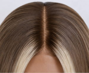 Perruque Lace Front HD Blonde Balayage avec racines foncées 100% cheveux humains - Product Image 6