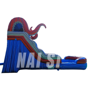 Toboggan aquatique Octopus Ocean Battle de 15 pieds <span class=keywords><strong>avec</strong></span> <span class=keywords><strong>piscine</strong></span>, toboggan aquatique gonflable Kraken, château gonflable commercial <span class=keywords><strong>pour</strong></span> les locations de fêtes d'<span class=keywords><strong>anniversaire</strong></span> - Product Image 4