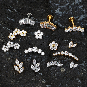 Astm F136 Implantaat Kwaliteit Titanium Gepolijst Goud Labret Neus <span class=keywords><strong>Septum</strong></span> Ring Helix Kraakbeen Oorbel Titanium Piercing Sieraden - Product Image 1