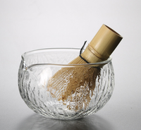 Bol en verre avec bec verseur bol à matcha et ensemble de cuillère bol à matcha boîte de cérémonie du thé personnalisée classique ménage durable