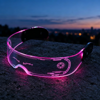 Lunettes LED lumineuses unisexes Cyberpunk, colorées et clignotantes, pour festivals, événements musicaux et science-fiction, motifs personnalisés disponibles