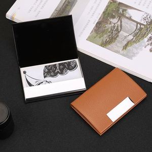 Stainless Steel PU Business Card <b>Box</b> High-end Luxury Business Card Holder Enterprise Customized LOGO Business Gifts - Product Image 5