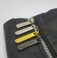 Tirette de fermeture éclair en métal personnalisée avec logo gravé pour sacs, vêtements et accessoires