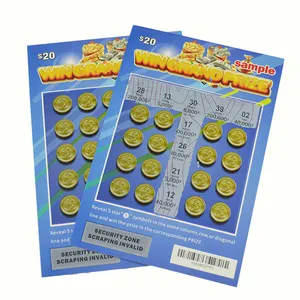 Scratch Card Lottery Wholesale Custom Tickets Lottery Scratch Card Printing Lottery Ticket Hot Sale