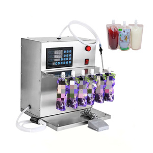 <span class=keywords><strong>Prix</strong></span> usine automatique 6 buses Stand up Pouch Apple Orange Jus Machines de remplissage Café Chili Sauce tomate Machine d'emballage - Product Image 6