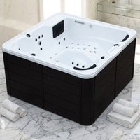 Baignoire balnéo ovale autoportante avec commandes pneumatiques et fonctions de massage par air