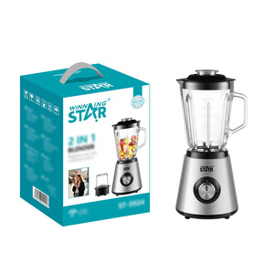 Winningstar propose un mixeur/broyeur domestique exclusif transfrontalier avec micro-interrupteur et gobelet en verre, un extracteur de jus 2-en-1. - Product Image 1