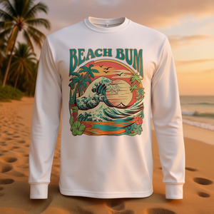 Camiseta de manga larga Beach Bum Surf Wave Vintage Tropical Sunset - Product Image 3