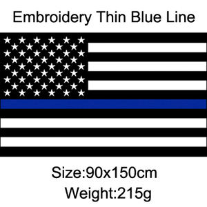 Оптовая продажа, 3x5 футов, американские вышитые звезды, сшитые полосы, латунные люверсы, блэкаут, тактический черный сверхмощный американский флаг - Product Image 4