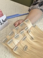 Extensiones de Cabello Remy Vietnamita con Clip, Invisibles, Sin Costuras, Doble Trama, Extensión con Clip, Puntas Gruesas, Aspecto Natural
