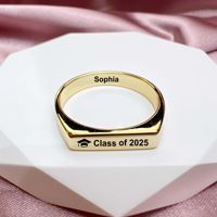 Personalisierter Namensring aus 316L Edelstahl, Gravierter Schmuck, Haustier-Abschlussring