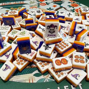 Halloween Mahjong Set 160 Tiles Gothic <strong>Hocus</strong> <strong>Pocus</strong> Spooky Acrylic <strong>Game</strong> with Spiders Case Portable Water Resistant Party Gift - Product Image 2
