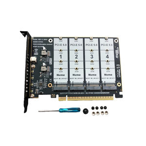 TISHRIC Erweiterungskarte PCIE 5.0 X16 NVME M.2 MKEY SSD RAID 4Bay SSD-Array-Adapterkarte 128Gbps Motherboard für 2230/42/60/80 SSD - Product Image 1