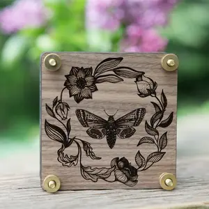 Papillon magique gravé et fleurs bricolage artisanat botanique séché pressé feuille préservée fleurs plante bois fleur presse kit