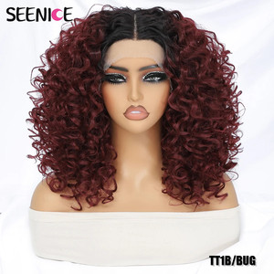 16 "Peluca corta afro rizada frente de encaje sintético - Product Image 4