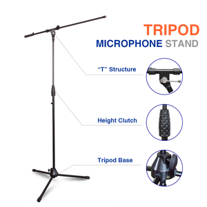 Soporte de trípode de escritorio portátil <span class=keywords><strong>con</strong></span> soporte de micrófono Piezas de metal fuertes para micrófono inalámbrico y al aire libre - Product Image 4
