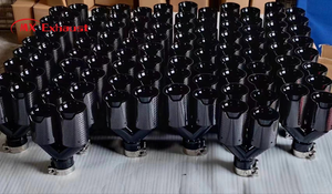 Embout d'échappement arrière en fibre de carbone véritable Y double brillant haute performance avec <span class=keywords><strong>logo</strong></span> - Product Image 5