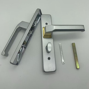 Ensembles de serrure de porte intérieure de toilette noire pour maison serrure à clés mécaniques en métal en aluminium pour porte en bois serrure de porte de salle de bain et poignée - Product Image 6