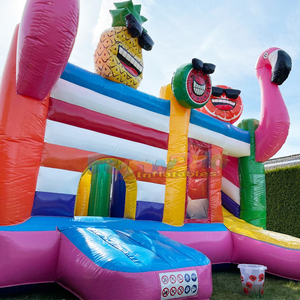 Chateau gonflable flamant rose <b>inflatable</b> flamingo bouncy castle and slide combo jumper kids bounce <b>house</b> commercial - Product Image 5
