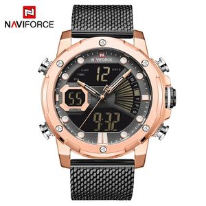 Reloj de Pulsera Digital <span class=keywords><strong>NAVIFORCE</strong></span> <span class=keywords><strong>9172</strong></span> con Correa de Acero Dorado y Cuarzo, Relojes Deportivos Resistentes al Agua para Hombre, Reloj Masculino - Product Image 6