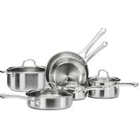 Poêle à frire en acier inoxydable SS304, batterie de cuisine avec couvercle en verre, compatible induction, pour usage professionnel en cuisine d'hôtel – Vente directe usine