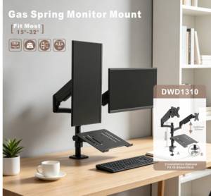 Gas Spring Aluminum Alloy <strong>Monitor</strong> Arm Desk Mount <strong>Triple</strong> <strong>Monitor</strong> Holder Height Adjustable <strong>Stand</strong> - Product Image 4