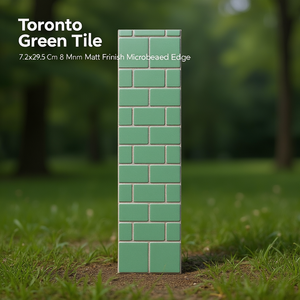 Piastrella Verde Toronto 7,2x29,5 cm 8 mm Finitura Opaca con Bordo Microsmussato - Product Image 3