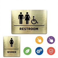 Plaque en aluminium et acier inoxydable conforme ADA, gravée au laser UV, tactile, anti-ternissement, résistante à la corrosion et aux rayures