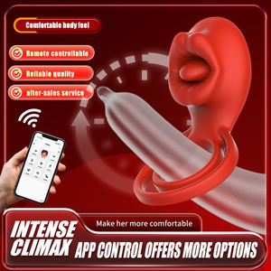 App con anello vibrante vibrante con stimolatore clitorideo per piacere pene anello vibratore coppie per adulti giocattoli sessuali per uomini e donne - Product Image 5