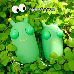 Yeşil Bug gözler haşhaş sıkmak oyuncak karikatür göz küresi patlama Bug dekompresyon oyuncak silikon stres giderici tutam duyusal Fidget oyuncak