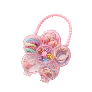 Set de Accesorios para el Cabello de Niñas: Lazos, Pinzas, Anillos, Gomas Elásticas con Diseño de Arcoíris y Flores - Product Image 1